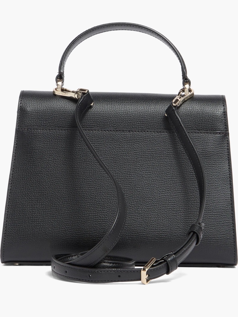kate spade Black Leather Structured Top-Handle Bag - Picture 3 of 10
